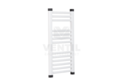Silver 400X700 mm íves elektromos törölközőszárító radiátor fehér, 600W-os fehér termosztátos fűtőpatronnal, végdugóval