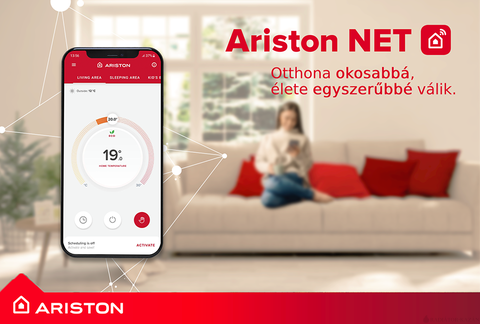 Ariston Genus One+ Wifi 35 fali kondenzációs kombi gázkazán beépített Wi-Fi rendszerrel, 35kW