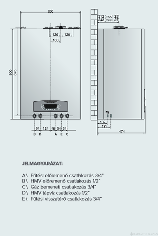 Ariston Clas B One Wifi 35 fali kondenzációs gázkazán beépített tárolóval, Wi-Fi rendszerrel, 35kW